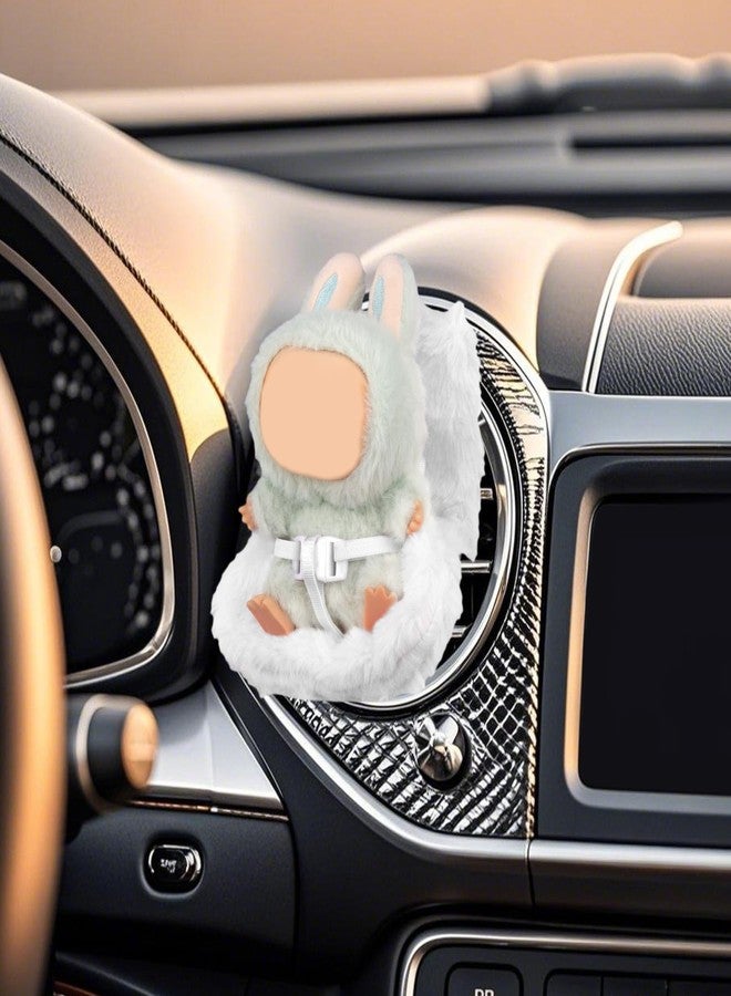 lasuroa Doll Car Seat, Doll Mini Carseat Chairs with Clip & Seat Belt Soft Decorative Cushion Cute Car Vent Ornament & Collectible Accessories for Blind Box Toy Fans (White) - Image 4